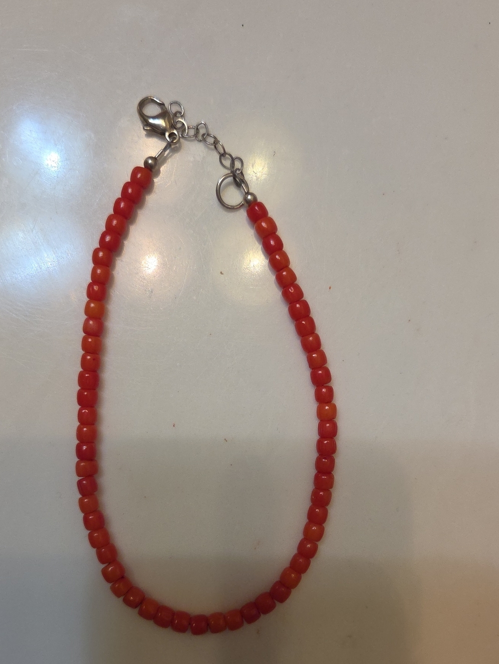 Coral Turqioise Anklet with Silver 925 Clasp
